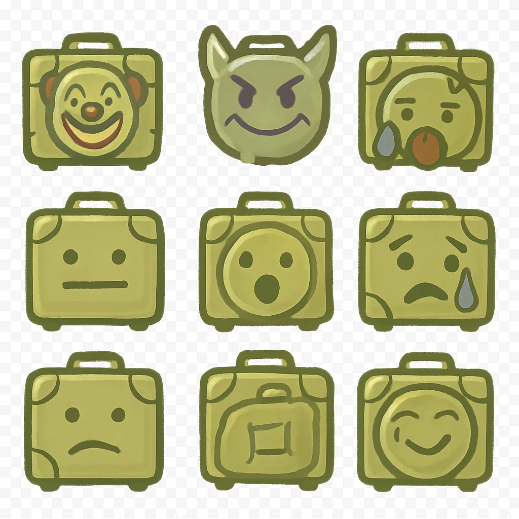 Pale olive suitcase emoji