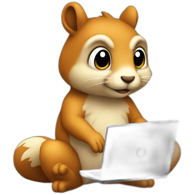 squirell coding on pc emoji