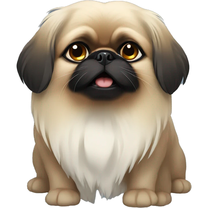 Black Pekingese emoji