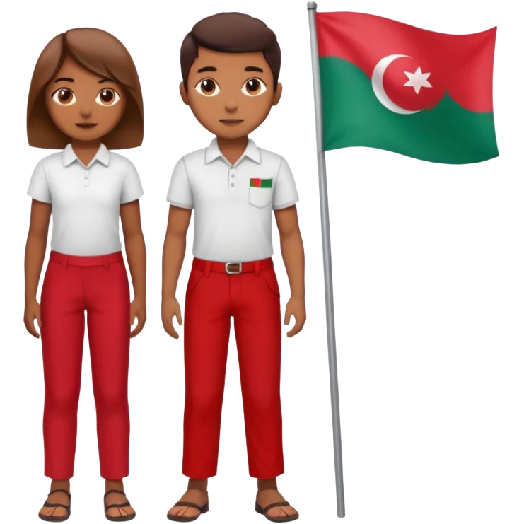 ১৬ডিসেম্বর উপলক্ষে শুভেচ্ছা । A banner is standing with a boy on one side and a girl on the other. emoji