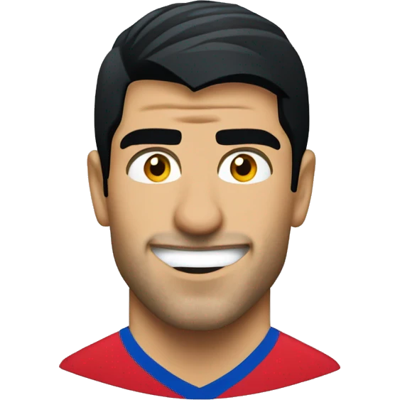 luis suarez with suspicious smile emoji