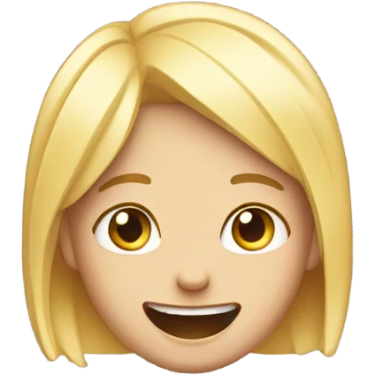 smiling blonde girl portrait laughing crying emoji