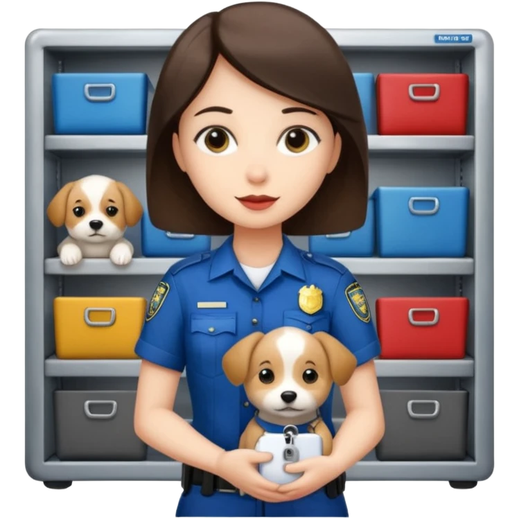 Data, puppy police, server, lock emoji