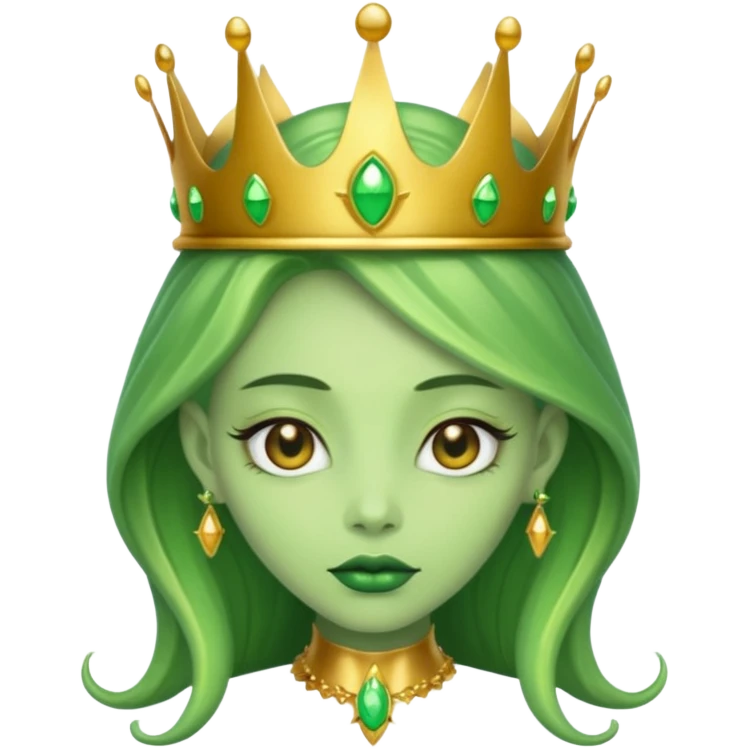 alien princess, crown emoji