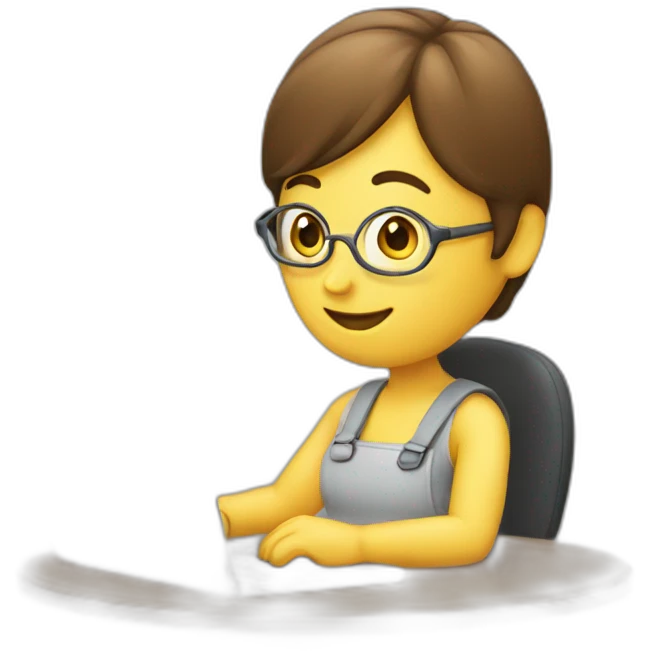 Patty working with laptop emoji