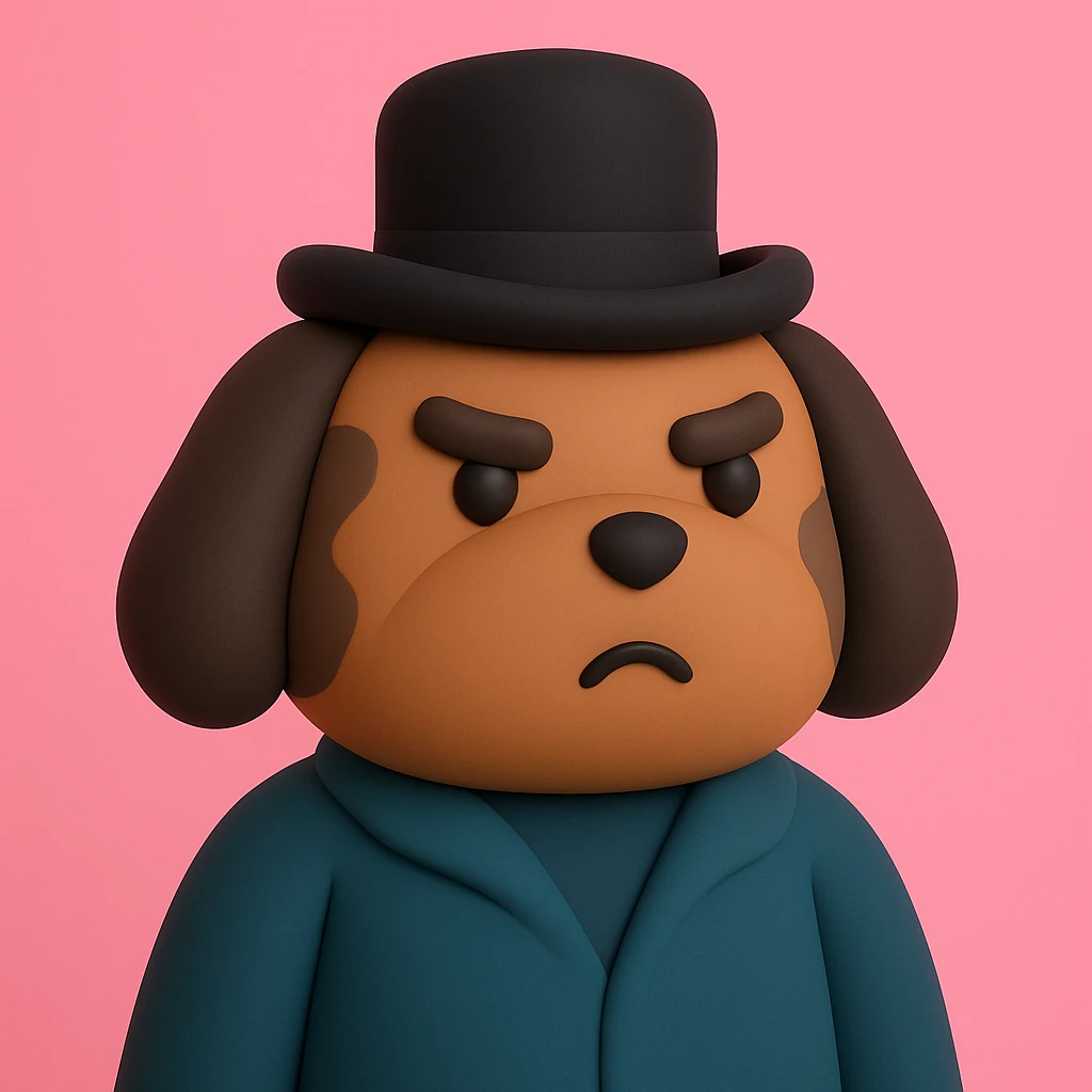 dog with tophat emoji