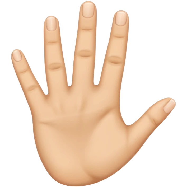 Una mano abierta menos el dedo anular y el pulgar emoji