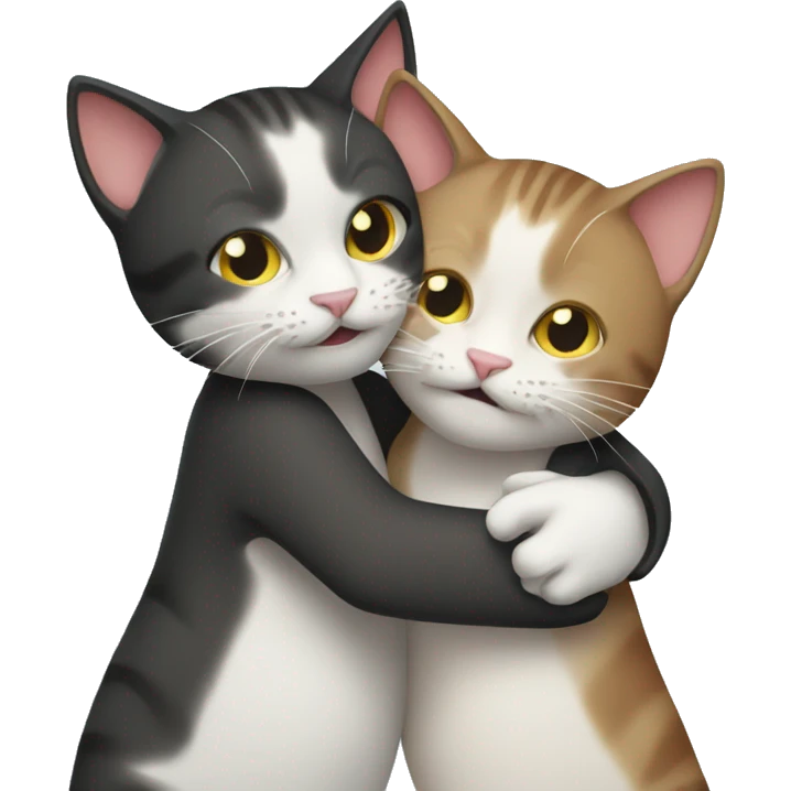 Two cats hugging  emoji