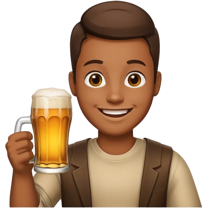 Emoji con cerveza en la mano emoji