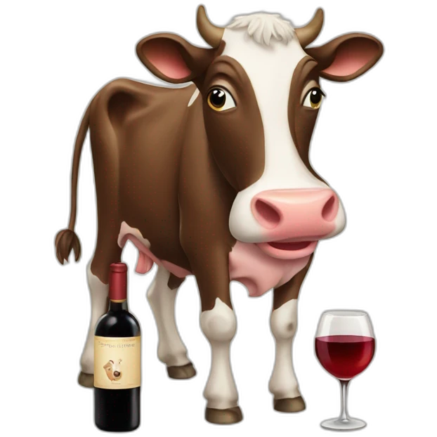 cow drinking wine emoji