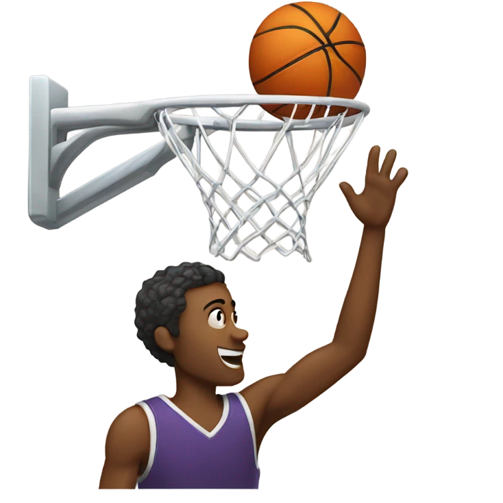 Person scoring basketball in hoop emoji