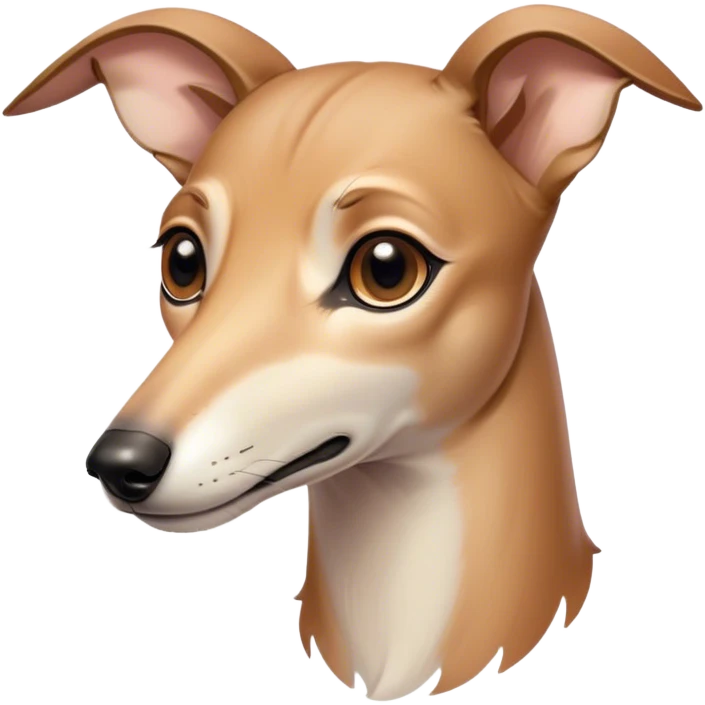 Cinematic Noble Fawn Greyhound Portrait Emoji, Poised and regal, with a slender, aerodynamic build and a smooth, elegant fawn Fur, deep-set soulful eyes, Simplified yet sharp and sophisticated features, highly detailed, glowing with a soft, dignified glow, high shine, intelligent and agile, stylized with an air of grace, focused and attentive, soft glowing outline, capturing the essence of a watchful and swift companion, so majestic it feels as though it could dash out of the screen with effortless authority! emoji