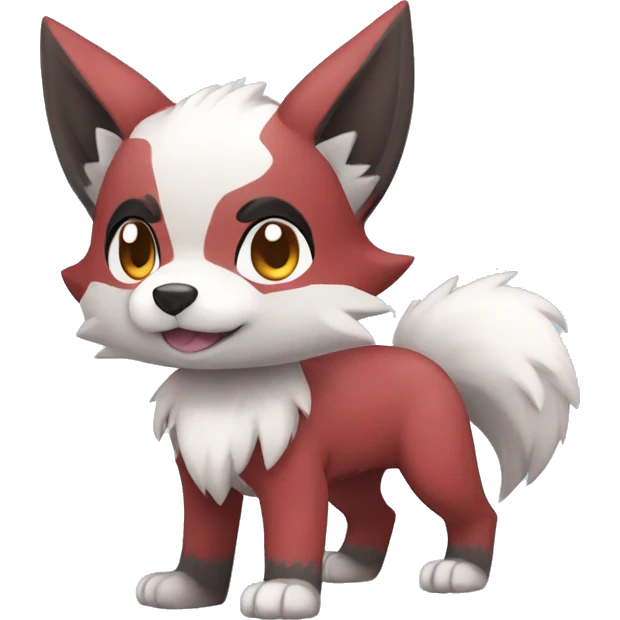 Kawaii Chibi Poochyena-Lycanroc-Pokémon Full Body emoji