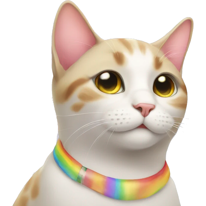 Cat with rainbow emoji