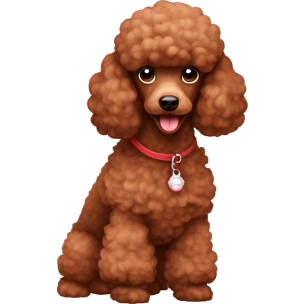 Yoy poodle in red brown  emoji