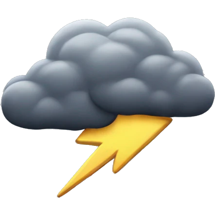 Dark clouds with lightning  emoji