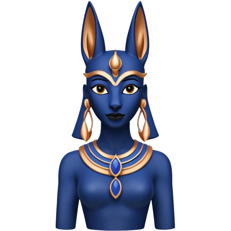 Proud Black, lapis rose gold, and woman anubis statue posed  emoji