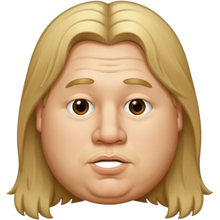 white boy fat with long dirty blond hair with big lips and long nose  emoji