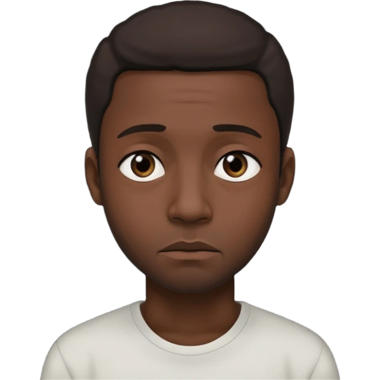 black man having Pity - feeling of sorrow and compassion for another emoji