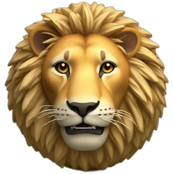 3d sphere with lion skin pattern texture emoji