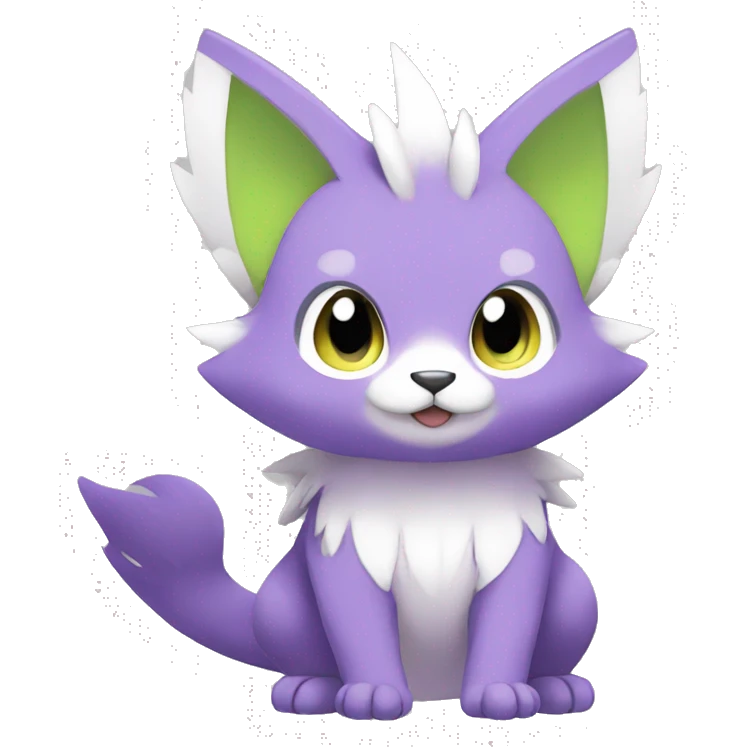 Cute cool purple white lime animal hybrid Fakemon full body emoji