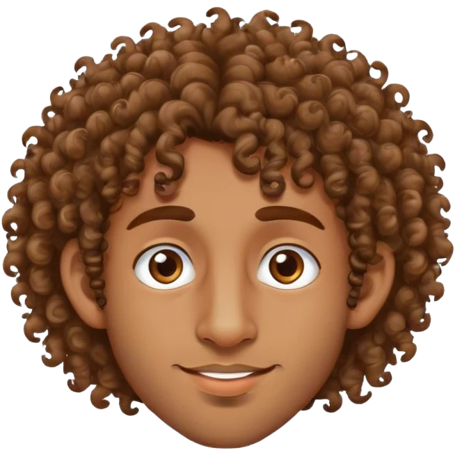 Brown curly haired guy with nose ring emoji
