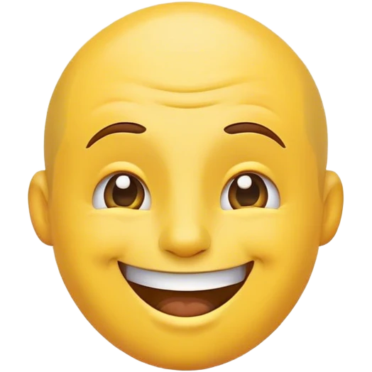 Regular standard yellow round emoji head giving a thumbs up and smiling but with stress wrinkles and a reciding hairline. emoji