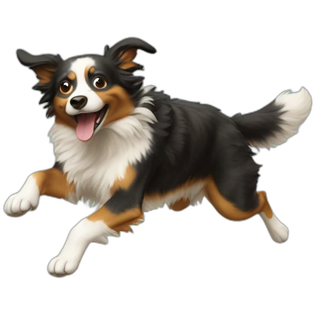Jumping Aussie dog emoji