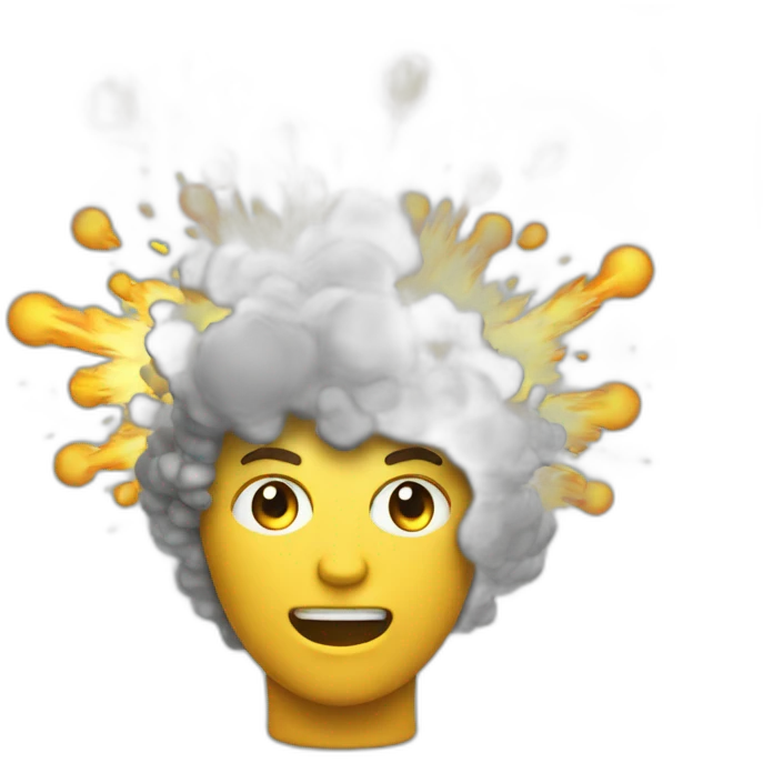 a designer coding and exploding head emoji