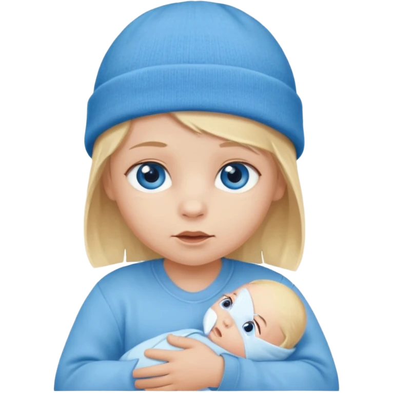 blond blue eye newborn with beanie emoji