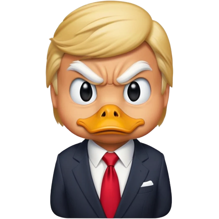 Donald Duck disguised as Donald trump emoji