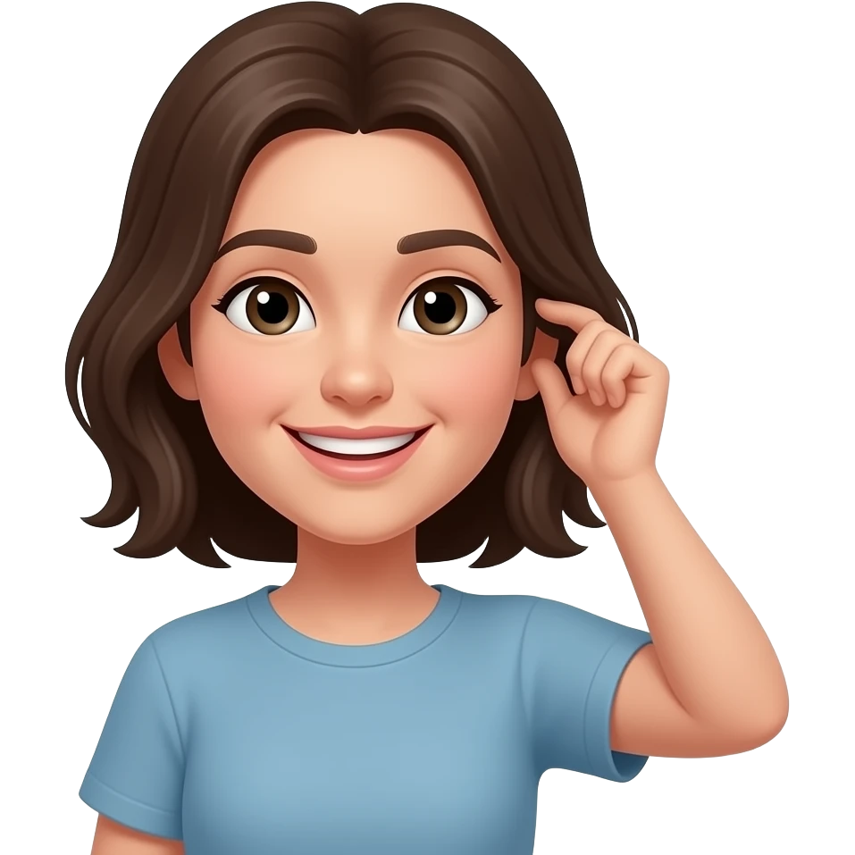 Tucking hair behind ear combining with this emoji 😏 emoji