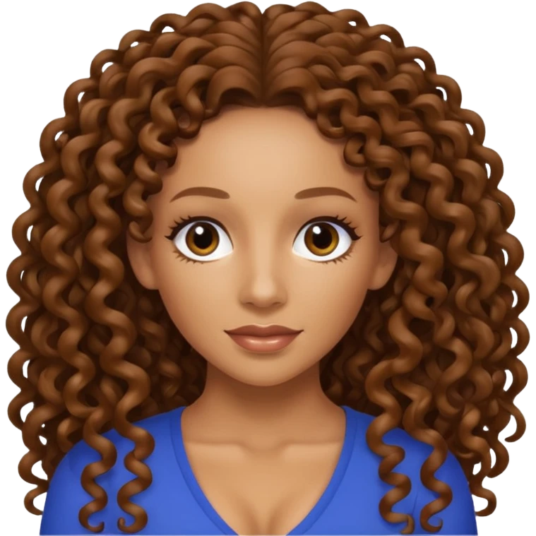 Mel B with brown long curly hair emoji