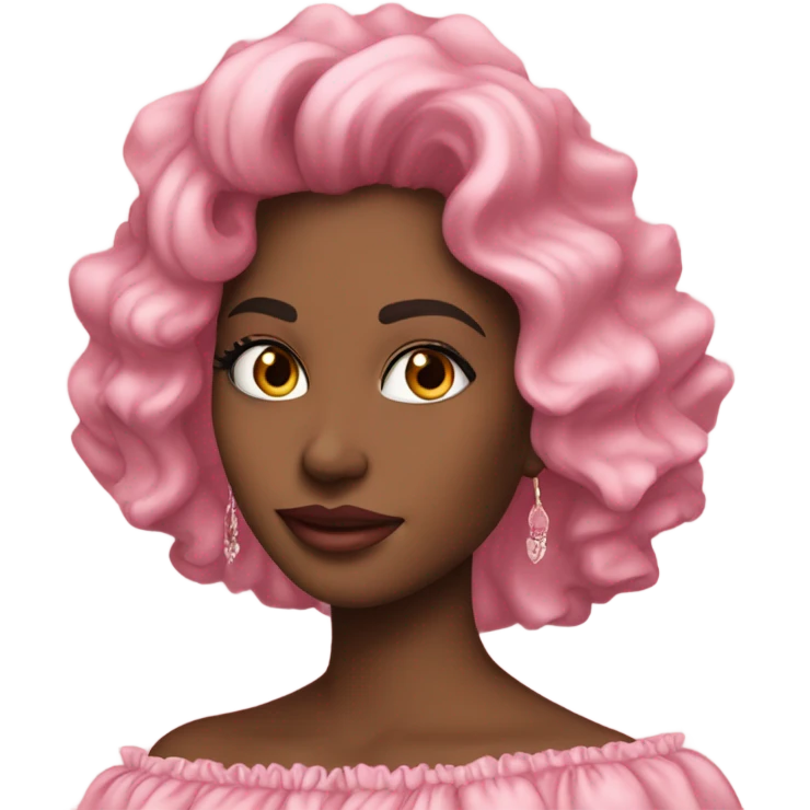 Realistic pink ruffle off shoulder top, isolated emoji