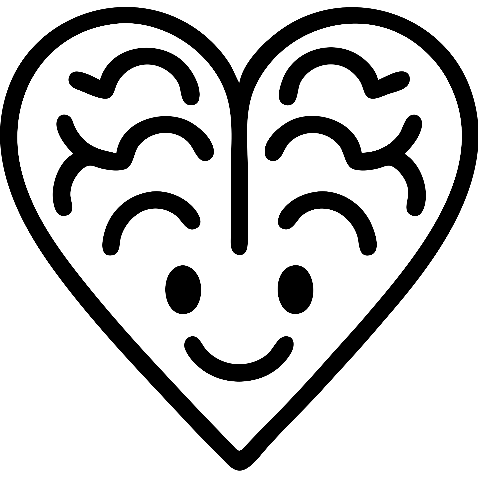 cartoon style icon of a heart-shaped brain, smiling, emoji for chat emoji