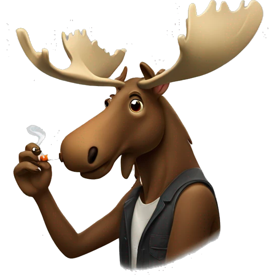 Moose smoking cigarette emoji