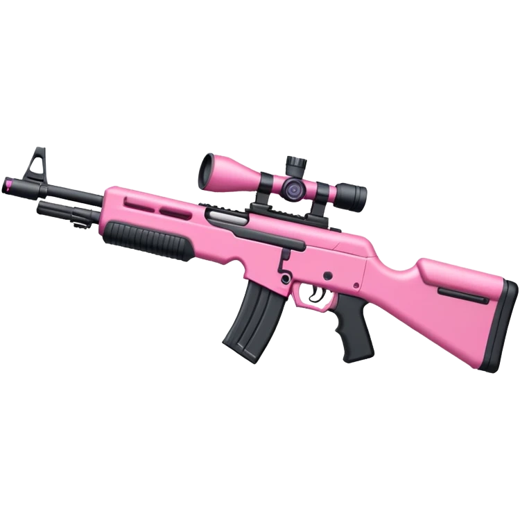 Pink scoped assault rifle with a sleek build and small magazine emoji