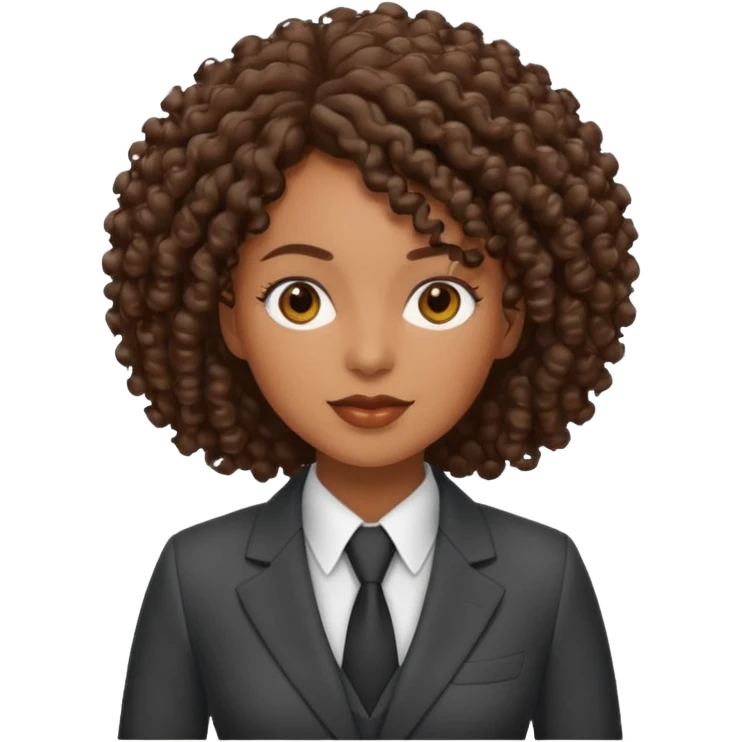 curly-haired black woman in a suit emoji