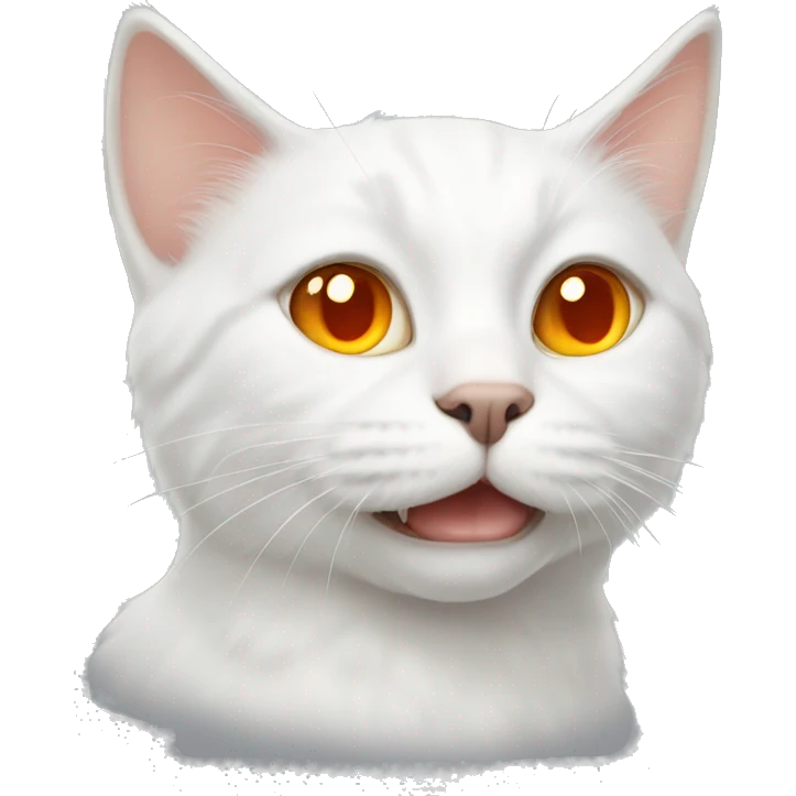White cat with orange eyes  emoji
