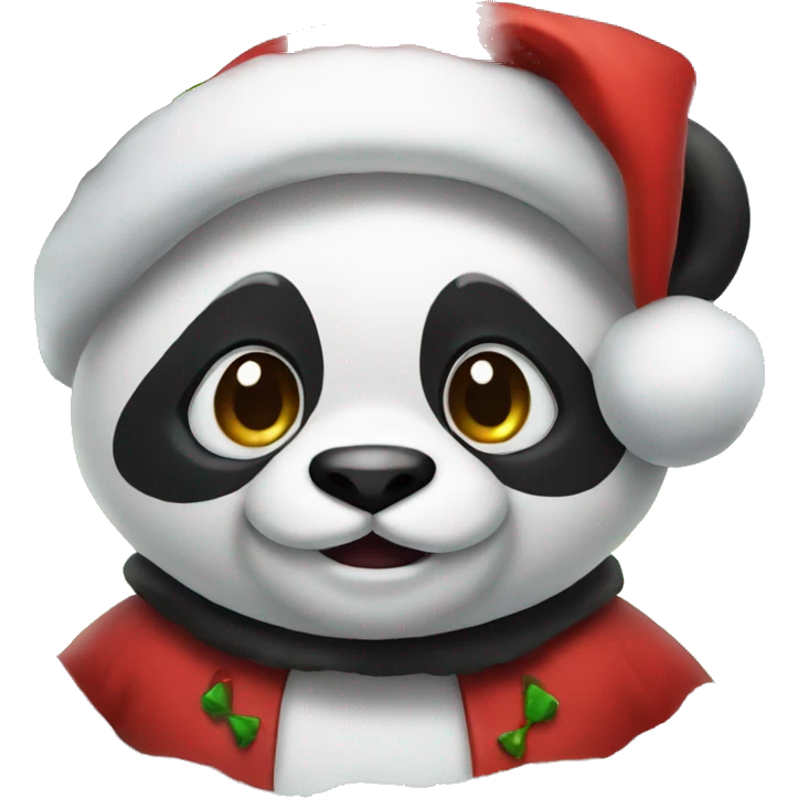panda dressed as santa claus emoji
