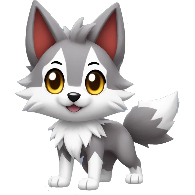 Kawaii Chibi Poochyena-Lycanroc-Pokémon Full Body emoji