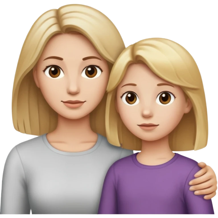 Mommy with blond hair daughter with brown hair emoji