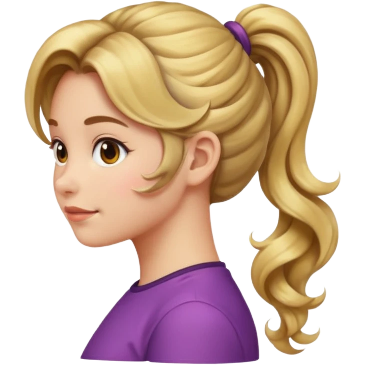emoji girl wavy sideburns hair up in a ponytail wavy hair pretty emoji