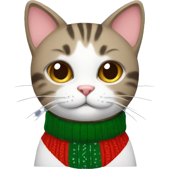 Cat in Christmas sweater emoji