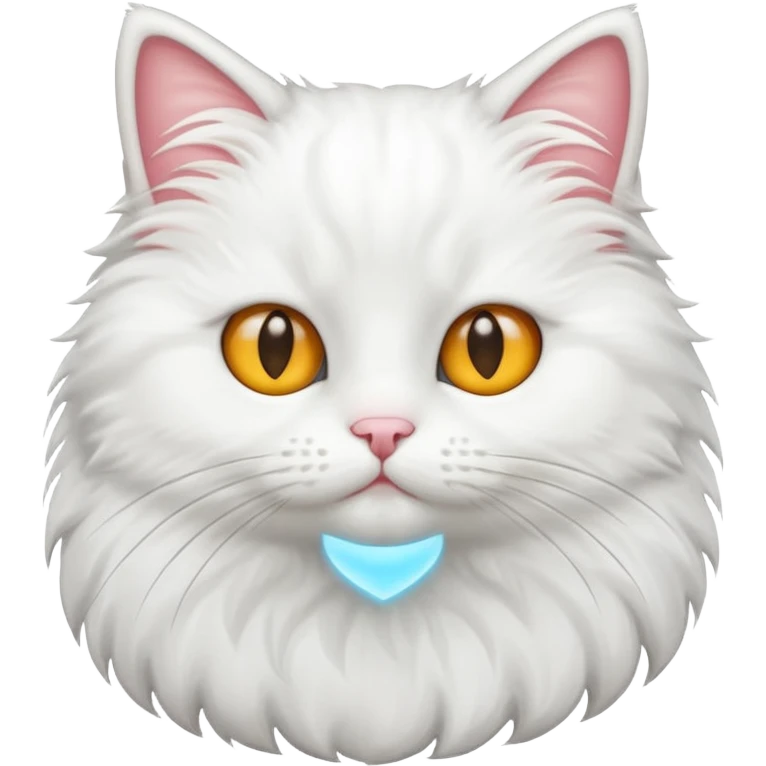 A cute white fluffy cat emoji