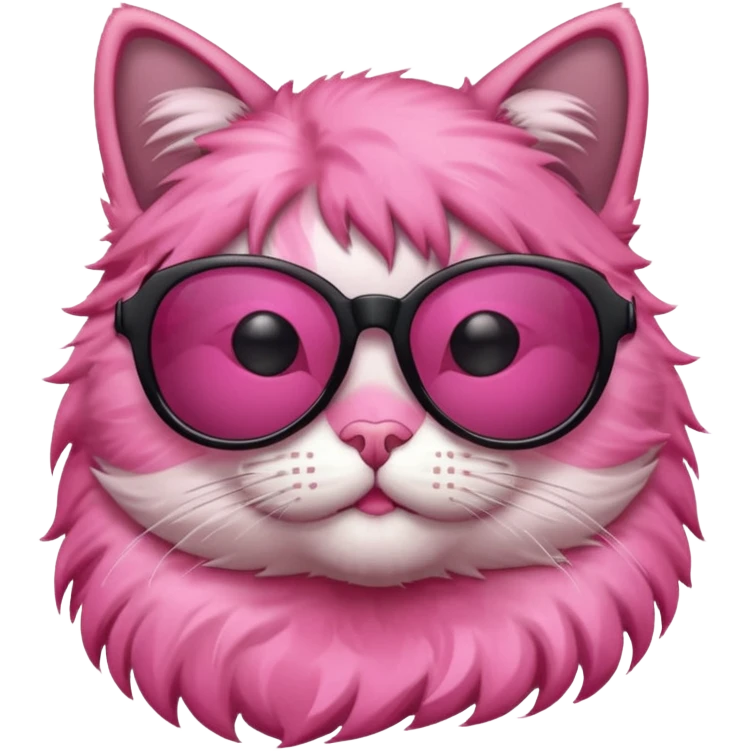Cat with sunglasses pink color emoji