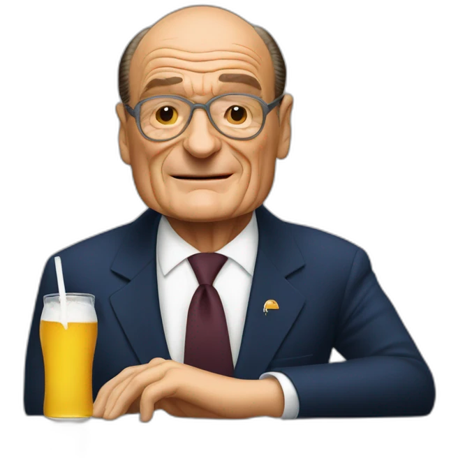 Jacques Chirac drinking a Corona emoji