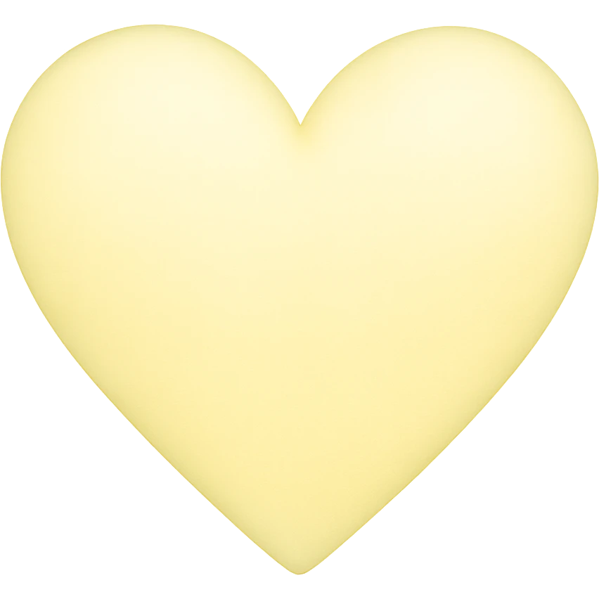 heart with a soft lemon yellow gradient, digital illustration, no background emoji