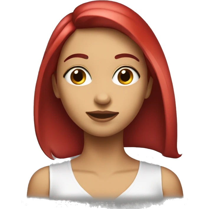 Fille cheuveux lisse rouge emoji