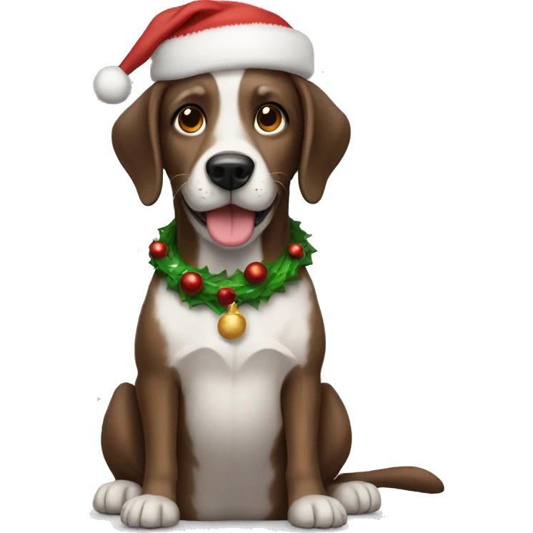 Christmas dog emoji